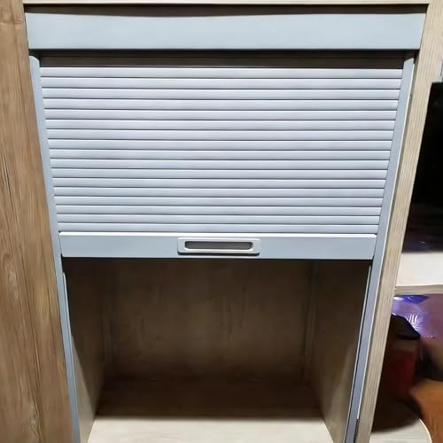 Innovz White Roll Up Cabinet Doors Tambour, Easy to Open ABS Roller Shutter Door for Kitchen Cabinets/Appliance Garage, Rails Handle Included(30x36in(76x91cm))