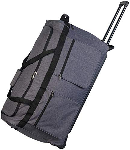 Xcase Reisetasche groß: Faltbare XXL-Reisetasche mit Trolley-Funktion & Teleskop-Griff, 160 l (XXL leicht, groß, Trolleyfunktion)