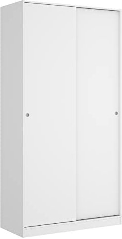 DEKIT GRUPO RIMOBEL Armario 2 Puertas correderas, Madera de ingeniería, Blanco Brillo, 100x204x50cm