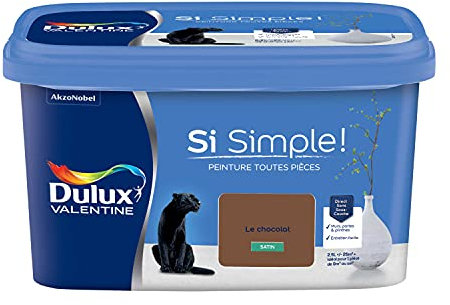 Dulux Valentine Peinture Si Simple Peinture Intérieure Toutes Pièces - Peinture Mur et Plafond, Porte et Plinthe - Couleur : Le Chocolat Satin - 2,5 L