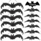 Bluelves Halloween Chauve Souris, Halloween Chauves Souris Suspendues, 12pcs Halloween Réaliste Effrayant Chauves Souris, Chauves-Souris Caoutchouc 3D pour Deco Halloween Interieur Exterieur