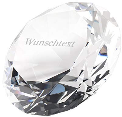 Dekodiamant aus Glas - Dekostein inkl. Wunschgravur - funkelnder Liebesbeweis - Briefbeschwerer - Hervorragende Geschenkidee - Motiv Wunschtext