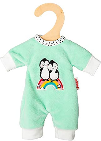 Heless 9181 - Strampler für Puppen im Pinguin Pünktchen Design, aus Softvelours mit hochwertiger Bestickung, Größe 20-25 cm