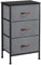 Yaheetech Chest of Drawers, Clothes Storage Unit with 3 Vertical Fabric Drawers, Wooden Top Metal Frame Cabinet Organiser for Living Room/Bedroom/Closet/Hallway, Dark Grey
