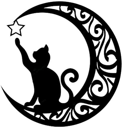 KKPLZZ Escultura de Estatua de Luna de Gatos Negros, Adorno de Arte de Luna de Gatos de Metal montado en la Pared para Ventanas de hogar, Puertas, repisas de Chimenea, Decoraciones