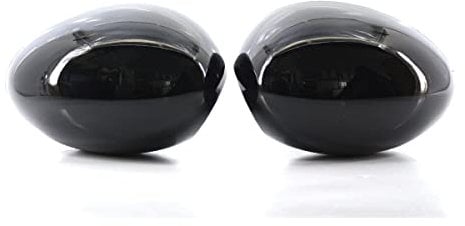 GSRECY Außentür Seite Außenspiegel Abdeckung Shell Cap Kompatibel mit Mini R55 R56 R57 R58 R59 R61, Manueller Faltspiegel (Glänzendes Schwarz, Paar)
