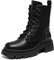 DREAM PAIRS Stivali Anfibi Donna Cerniera con Lacci Silhouette Comoda Chiusura Lampo Fodera Calda Suola Interna,Size 39,Nero/Pu,SDMB2203W-E