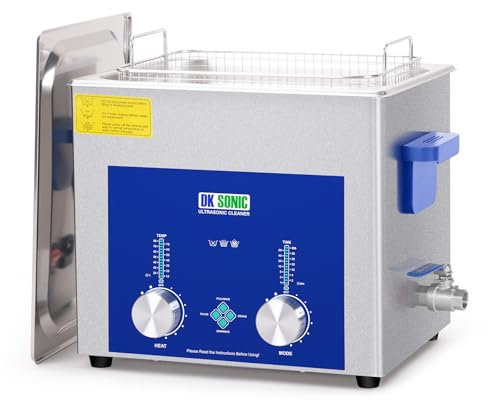 DK SONIC Nettoyeur à Ultrasons 10L, Nettoyeur à Ultrasons Commercial 240W Avec Minuterie Codée, Chauffage Et Panier, Fonctions Multiples Pour Carburateurs, Moteurs De Moto, Carburateurs