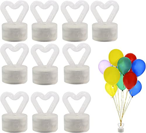 Luftballons Gewichte Kunststoff Set, 10 Stück Ballongewichte für Heliumballons Herz Quastenkegel für Geburtstag Tischdekoration Gastgeschenke Hochzeiten Dekoration (style heart)
