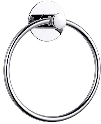 GERUIKE Toalleros de Baño Sin Taladro de Aro - Toallero de Anilla Adhesivo Baño - Toallero Pared Redondo Pequeño para Baño y Cocina - Accesorios Baño Acero Inoxidable Porta Toallas Baño Cromo Plata