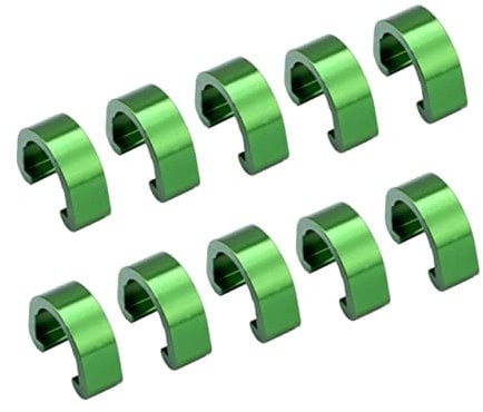 Sosoport 10PCS C Shaped Bike Wire Clamps Green Tubing Clips for Mountain Bike Brake and Gear Cable Fixing Durable Line Pipe Buckles for Secure Line Management