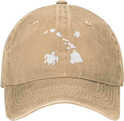 Coordaya Unisex Verstellbare Baseballkappe mit Hawaii Island Schildkröte Muster, DadGlacier Cap, natur, One size