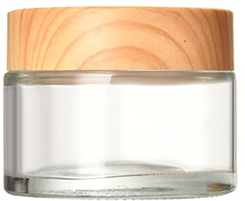 NRVTRE Pot Cosmétique Vide en Verre 5/10/15/20/30/50/60ML,Boite Échantillon Cosmétique de Voyage avec Bouchon Intérieur e Couvercle pour Cosmétiques Crèmes Lotion, Pot Creme Vide (50g)