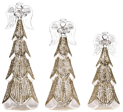 Goodwill Weihnachtsengel aus Glas, Gold, H 28,5 cm, Vorteilsangebot, 3-teiliges Set