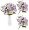 astylishome Deko Blumen Künstlich 28 Pcs Künstliche Blume Pfingstrose Unechte Kunstblumen Rosen Plastikblumen Dunkelrot für Hochzeit Balkon Garten Büro Tischdeko 1014