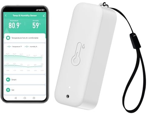 Termómetro higrómetro WiFi, medidor inteligente de temperatura y humedad con App de monitor remoto, sensor de temperatura y humedad en interiores con exportación de datos, compatible Alexa.1PCS