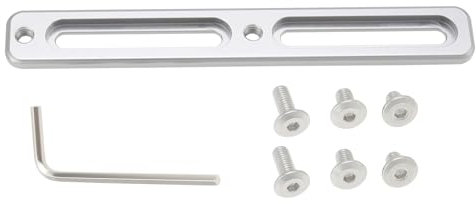Be In Your Mind 1 Set 2 Schlitz Fahrrad Flaschenhalter Adapter mit Schrauben Schraubendreher 132mmx18mm Lochabstand 64mm Fahrrad Flaschenhalter Lochversteller für MTB Rennrad Silber