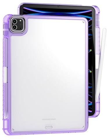 ERDARARIPRO Funda para tablet Apple iPad Mini 4 (2015)/iPad Mini 5 (2019), antigolpes, fina, sin amarilleamiento, parte trasera transparente, Smart Cover para Tablet Viola