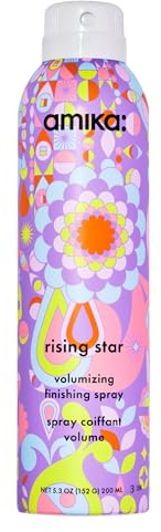 amika rising star volumising finishing hairspray - root lift + heat protection spray for hair - lightweight + buildable hair spray for fine-to-medium strands - long hold + no residue (185 ml)