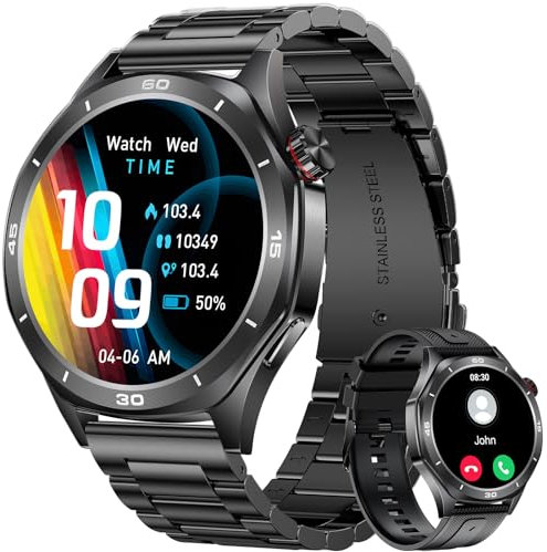 MEGALITH Smartwatch Uomo Orologio Chiamate: Whatsapp Bluetooth IP67 Impermeabile Pressione Sanguigna - Fitness Sportive 113+ Modalità Smart Watch