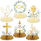 BETESSIN Kommunion Deko Junge Mädchen - 6 Stück Kommunion Tischdeko mit christlichen Motiven - Bienenwaben Mittelstück - Tischaufsätze zur Konfirmation, Taufe, Firmung, Sakrament uvm.
