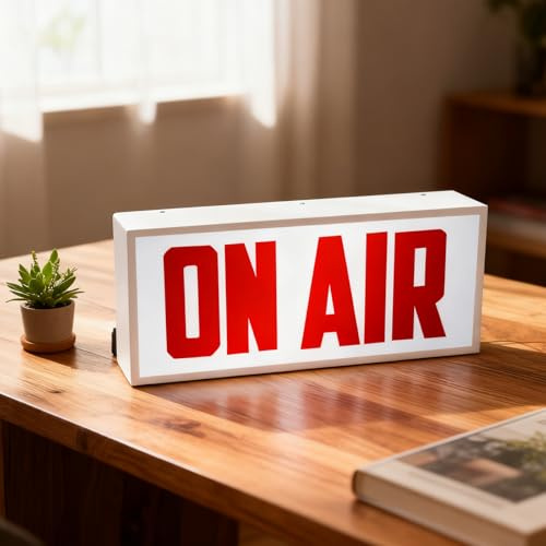 On Air LED-Neonschild mit mehreren Helligkeitsmodi, für Toningenieur, Sänger, Studio, Aufnahme, Büro und Heimdekoration, langlebiges Design, weiche Umgebungsbeleuchtung (30 x 15 x 5 cm)