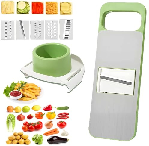Food Slicer - Vegetable Chopper Manual, Handheld Vegetable Cutter, Versatile Food Chopper | Kitchen Gadgets Shredder For Home, Fruit, Lemon, Cucumber, Tomato, Garlic, Cabbage, Potato, Cheese