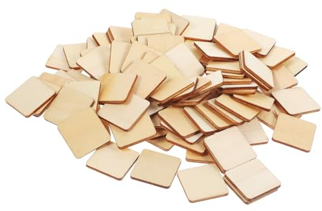 Toyvian Wood Blanks for Crafts 100pcs Unfinished Wood Squares 1.18 in Blank Painting Blocks for DIY Painting Carving Handmade Projects Wedding Accessories Party and Home Decor