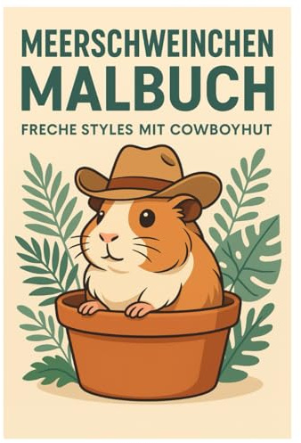 Meerschweinchen Malbuch: 50 niedliche Ausmalbilder voller frecher Cowboyhut-Styles – Für Kinder und Erwachsene zum Ausmalen und Schmunzeln