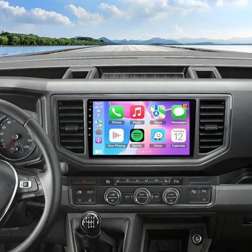 2+64G Car Stereo for VW Crafter 2017-2021 Double Din Radio CarPlay 10 Inch | Double Din Android Wireless Carplay Android Auto Support Bluetooth/GPS/WiFi/Backup Camera/SWC/FM/Mirror Link/IPS Touch Screen