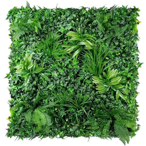 naturing monde - Jardín Vertical Artificial | Jardín Misterioso | Panel Vegetal Artificial 100 x 100 cm, Verde, HDPE, Garantía UV | Ideal para Paredes, Recepciones y Terrazas