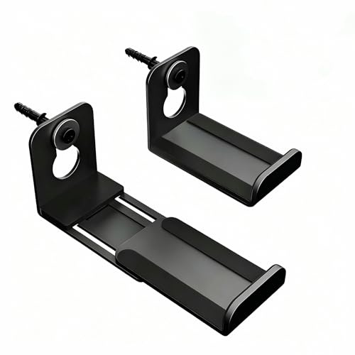 TREABEAR Soundbar Mount, Soundbar Wall Mount, Black, Speaker Wall Mount, Depth Adjustment 8.6 to 14.7 cm, Suitable for All Unusually Shaped and Thick Speakers