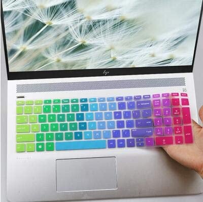 Keyboard Protector Skin Cover Compatible HP Pavilion 15.6 Series/HP 15.6 Touchscreen Laptop 15-BS020WM/15.6 HP Pavilion x360 Series/15.6 HP Envy x360 Series/17.3 HP Pavilion Series -Rainbow