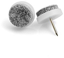 Design61 100x Filzgleiter Parkettgleiter Möbelgleiter Stuhlbeingleiter Filz mit Nagel Bodenschutz 20mm