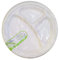 Crown - 50 assiettes rondes à 3 compartiments en pulpe de cellulose - Ø 26 cm - 100 % bio - Compostables et résistantes - 21 g