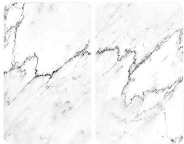 Wenko | Quality | Set of 2 Universal Gas Electric Induction Hob Stove Covers Chopping Board Worktop Surface Protectors | Marble