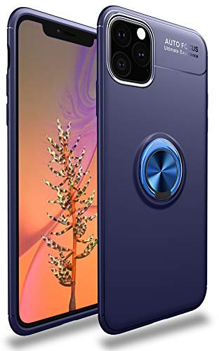 SORAKA Case for iPhone 11 Pro Max with Ring Holder Soft TPU Slim Fit Case iPhone 11 Pro Max Case with Metal Plate for Magnetic Car Phone Holder Blue