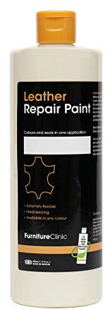 Furniture Clinic Leather Repair Paint & Dye | Self Seal Colourant for Quick and Easy Leather Repair | Suitable for Leather Sofas, Leather Car Seat, Shoes, Handbag, and More - Buttermilk (CR11) 250ml