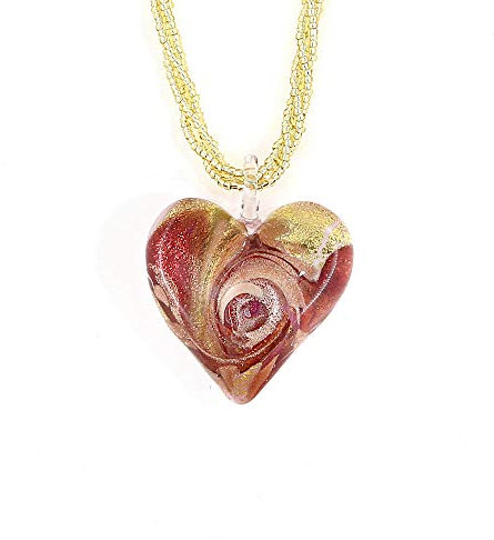Venetiaurum - Collier pour Femme avec Coeur en Verre de Murano Original et Argent 925 - Bijou certifié Made in Italy