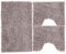Set Tappeti Bagno 3 Pezzi in Microfibra, Tappeto Pelo Lungo 50x80 cm, 2 Tappetini per WC e Water Forma Rettangolare 40X50 cm, Morbido, Antiscivolo, Grigio