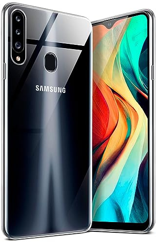 moex Aero Case für Samsung Galaxy A20s Hülle Durchsichtig, Silikon Handyhülle Transparent, Clear Case Ultra Slim, Backcover Schutzhülle Dünn, Silikonhülle Minimalistisch, Klar