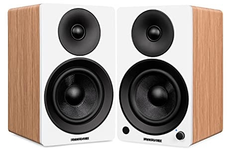 Fluance Ai61 Powered 2-Way 2.0 Stereo Bookshelf Speakers with 6.5 Drivers, 120W Amplifier for Turntable, TV, PC and Bluetooth 5 Wireless Music Streaming - RCA, Optical, USB & Sub Out (Lucky Bamboo)