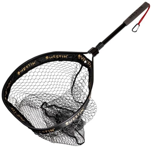Westin W3 CR Floating Landing Net Kescher M 48x55x60cm, Unterfangkescher für Raubfische, Hechtkescher, Klappkescher, Raubfischkescher