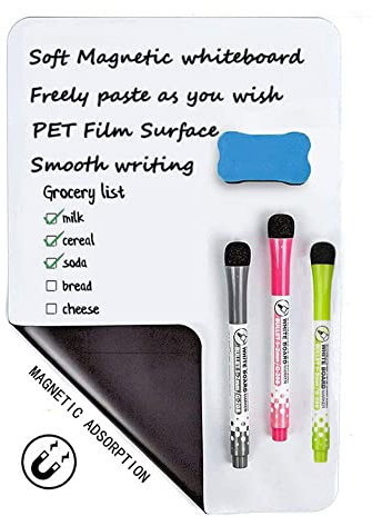 DONGDA A4 Magnetfolie Whiteboard Magnet 20 * 30cm Weiß Magnetfolie Selbstklebend Wandtafel Folie Magnetisch Whiteboard Sticker DIY, Magnettafel Für Notizen oder zur Planung von Mahlzeiten für Familie