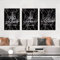 Islamic Calligraphy, Islamische Bilder, Arabische Kalligraphiemalerei koran Bilder Leinwand wohnzimmer Poster Hintergrund Wand Kunst Decor - rahmenlos (60x90cm*3,Schwarz + weiße Kalligrafie)