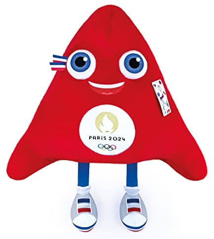 Doudou et Compagnie - Grande Peluche Phryge 80cm - Mascotte Officielle JO PARIS 2024 - Peluche des Jeux Olympiques et Paralympiques de Paris 2024 - Forme Bonnet Phrygien Rouge - 80 cm - JO2404