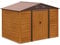 Outsunny Casetta da Giardino Porta Attrezzi in Acciaio con Porte Scorrevoli e Prese d'Aria, 278x195x215cm, Marrone