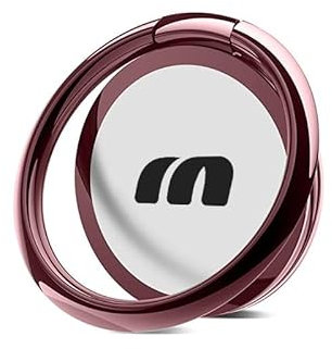 360° Rotating Ultra-Slim Stylish Ring Phone Holder with Strong Adhesive - Secure Grip, Multi-Angle Stand, and Magnetic Car Mount Compatible - Rose Colour