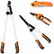 GARCARE Loppers Garden Shears Set - with 30 inch Tree Loppers Heavy Duty, 24 inch Hedge Clippers & Hedge Shears, 8 inch Secateur Pruning Scissors as Tree & Shrub Care Kit (4 in 1 Set)