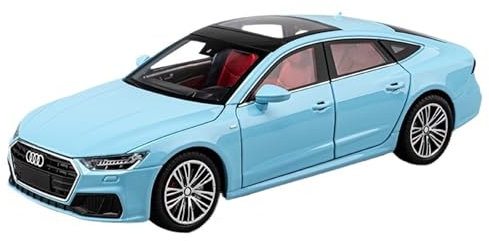 EMRGAZQD Motorfahrzeuge Replika Auto 1/24 for Audi A6 A7 A8 Maßstab Luxuslimousinen Fertigmodell Auto Druckgussfahrzeuge Mit Ton Und Licht Originalgetreue Nachbildung(A7 Blue A)